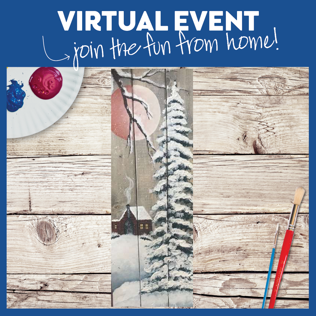 LIVE INTERACTIVE VIRTUAL CLASS - 10"x30" wood pallet
